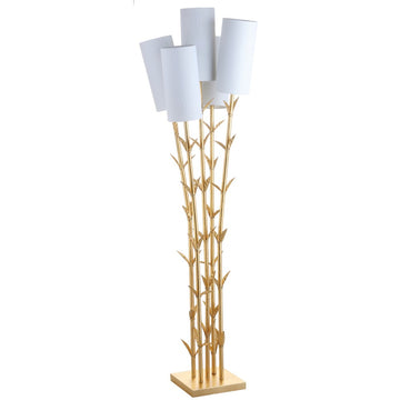 Bamboo Brass 65.5" LED Floor Lamp - JONATHAN Y